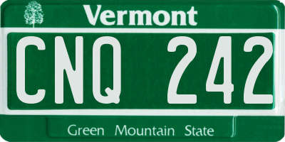 VT license plate CNQ242