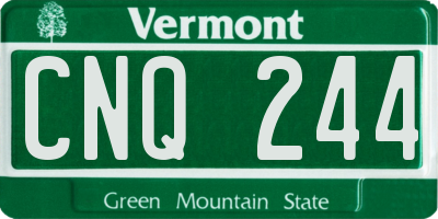 VT license plate CNQ244