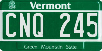 VT license plate CNQ245