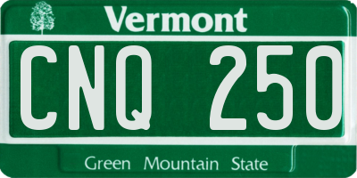 VT license plate CNQ250