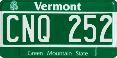 VT license plate CNQ252
