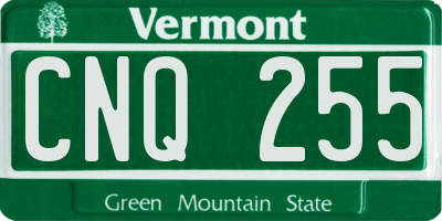 VT license plate CNQ255