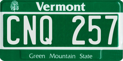 VT license plate CNQ257