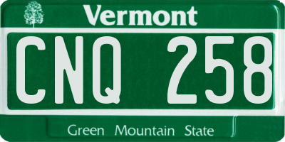 VT license plate CNQ258