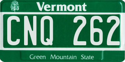 VT license plate CNQ262