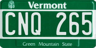 VT license plate CNQ265