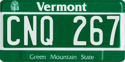 VT license plate CNQ267