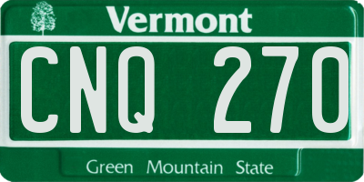 VT license plate CNQ270