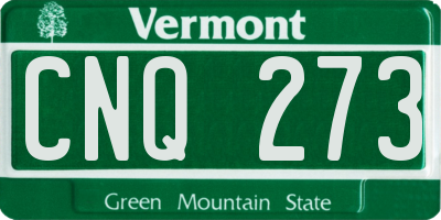 VT license plate CNQ273