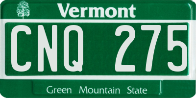 VT license plate CNQ275