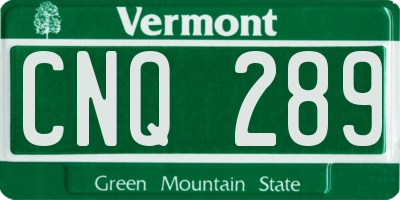 VT license plate CNQ289