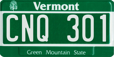 VT license plate CNQ301