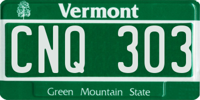 VT license plate CNQ303