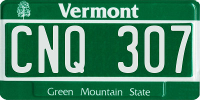 VT license plate CNQ307