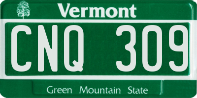 VT license plate CNQ309