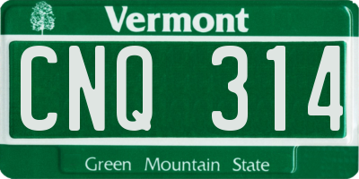 VT license plate CNQ314