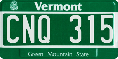 VT license plate CNQ315