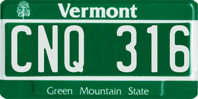 VT license plate CNQ316