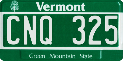 VT license plate CNQ325