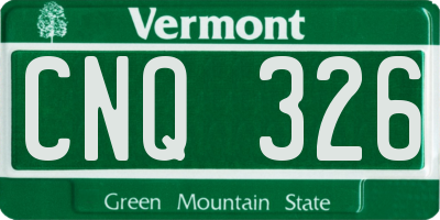 VT license plate CNQ326