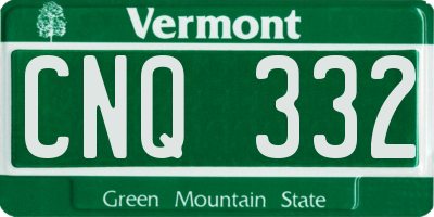 VT license plate CNQ332