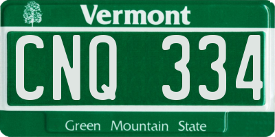 VT license plate CNQ334