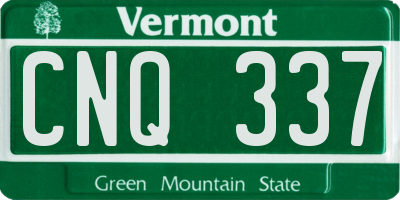 VT license plate CNQ337