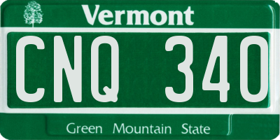VT license plate CNQ340
