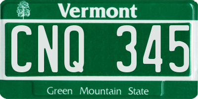 VT license plate CNQ345