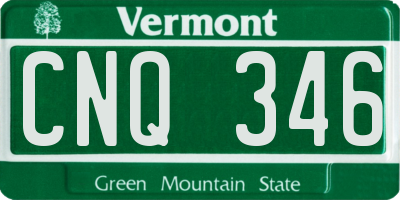 VT license plate CNQ346
