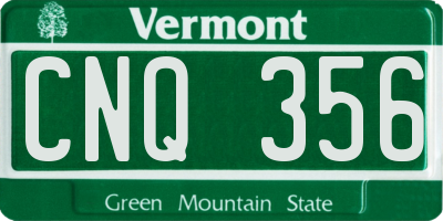 VT license plate CNQ356