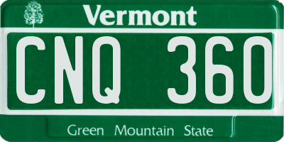 VT license plate CNQ360
