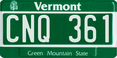 VT license plate CNQ361