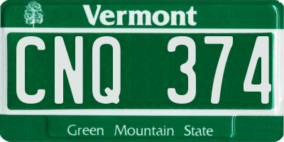VT license plate CNQ374