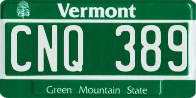 VT license plate CNQ389