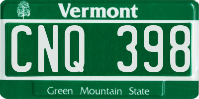 VT license plate CNQ398