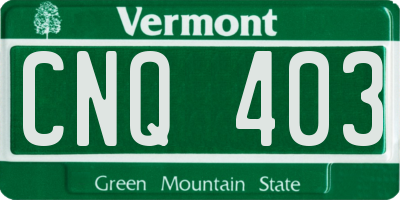 VT license plate CNQ403