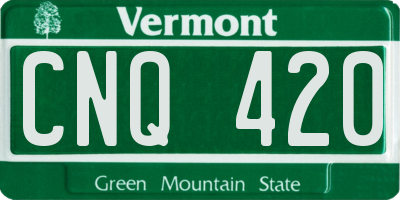 VT license plate CNQ420