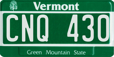VT license plate CNQ430