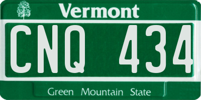 VT license plate CNQ434
