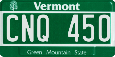 VT license plate CNQ450