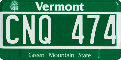 VT license plate CNQ474