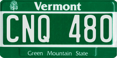 VT license plate CNQ480