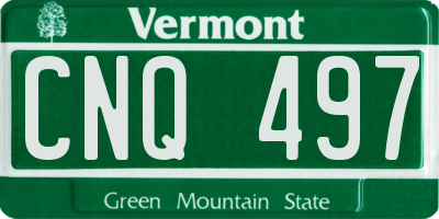 VT license plate CNQ497