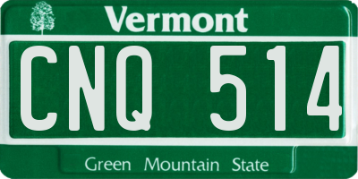 VT license plate CNQ514