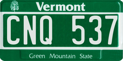 VT license plate CNQ537