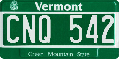 VT license plate CNQ542