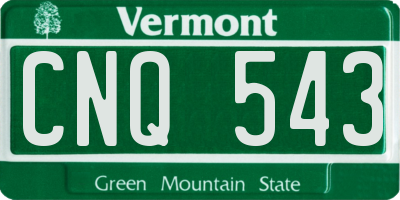 VT license plate CNQ543