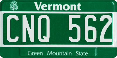 VT license plate CNQ562