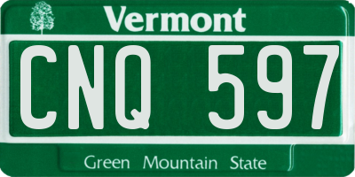 VT license plate CNQ597